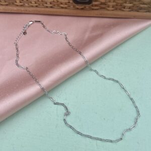 Halskæde, Paper clips, ekstra tykt 18K forgyldt sterlingsølv og rhodineret sterlingsølv