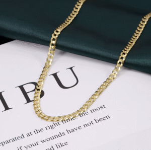 Halskæde, Cuban, ekstra tykt 18K forgyldt sterlingsølv og rhodineret sterlingsølv