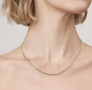 Halskæde, Cuban, ekstra tykt 18K forgyldt sterlingsølv og rhodineret sterlingsølv