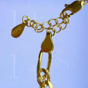 Armbånd Figaro, ekstra tykt 18K forgyldt sterlingsølv og rhodineret sterlingsølv