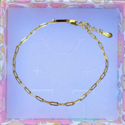 Armbånd Paper clips, ekstra tykt 18K forgyldt sterlingsølv og rhodineret sterlingsølv