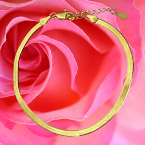 Armbånd, Snake flad 2,9mm, ekstra tykt 18K forgyldt sterlingsølv og rhodineret sterlingsølv