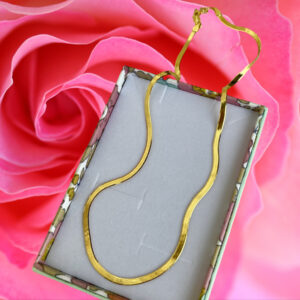 Halskæde, Snake 2,9mm, ekstra tykt 18K forgyldt sterlingsølv og rhodineret sterlingsølv