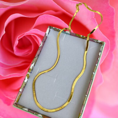 Halskæde, Snake 2,9mm, ekstra tykt 18K forgyldt sterlingsølv og rhodineret sterlingsølv