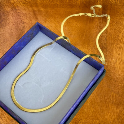 Halskæde, Snake, ekstra tykt 18K forgyldt sterlingsølv og rhodineret sterlingsølv