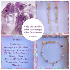 Vælg dit smykke efter stjernetegn eller fødselssten. Se listen her