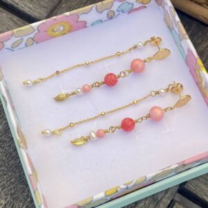 Coral Glow Earring inkl. lås med kæde ✨ The Beginning – anniversary collection