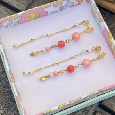 Coral Glow Earring inkl. lås med kæde ✨ The Beginning – anniversary collection
