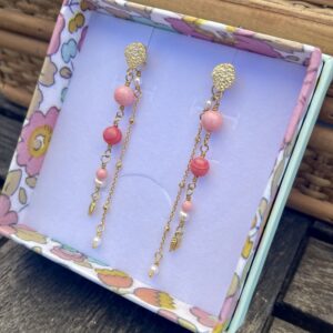 Coral Glow Earring inkl. lås med kæde ✨ The Beginning – anniversary collection