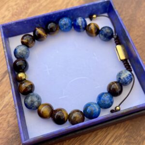 Atlas herrearmbånd – Lapis lazuli & Tigerøje