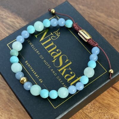 Triton herrearmbånd – Amazonit, jade & howlit