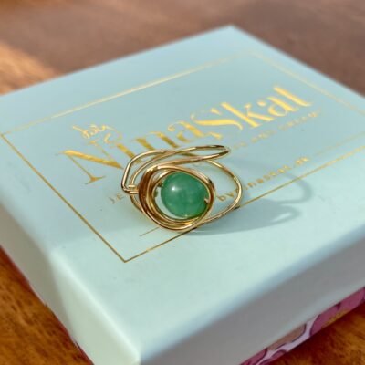 AURA ring – Grøn jade