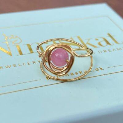 AURA ring – Pink jade