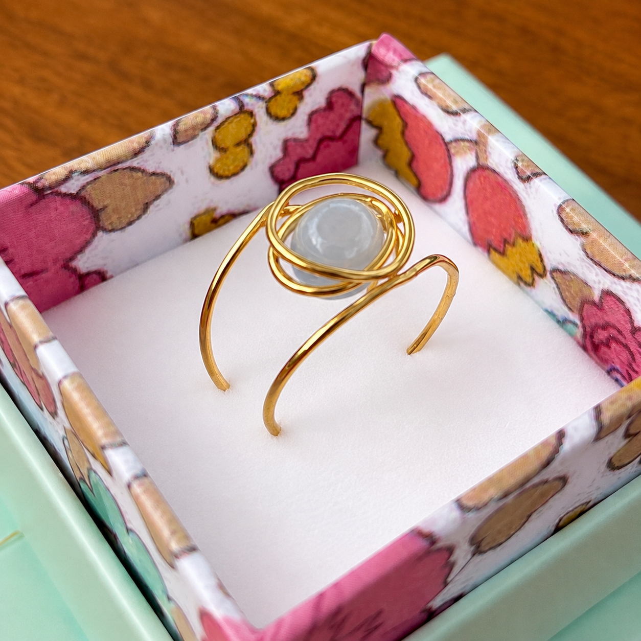 AURA ring – Lyseblå jade