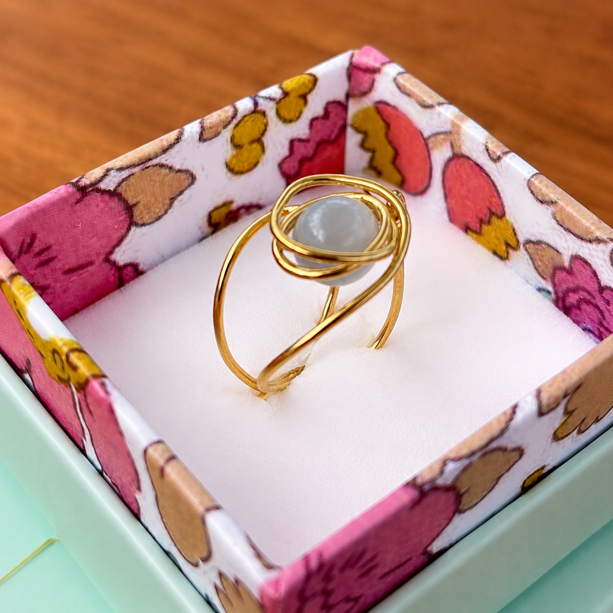 AURA ring – Lyseblå jade